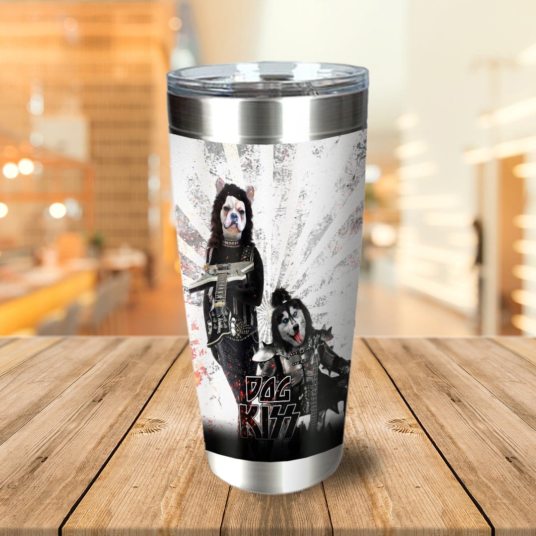 &#39;Kiss Doggos&#39; Personalized 2 Pet Tumbler