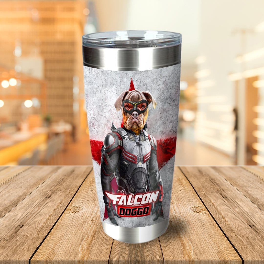 &#39;Falcon Doggo&#39; Personalized Tumbler