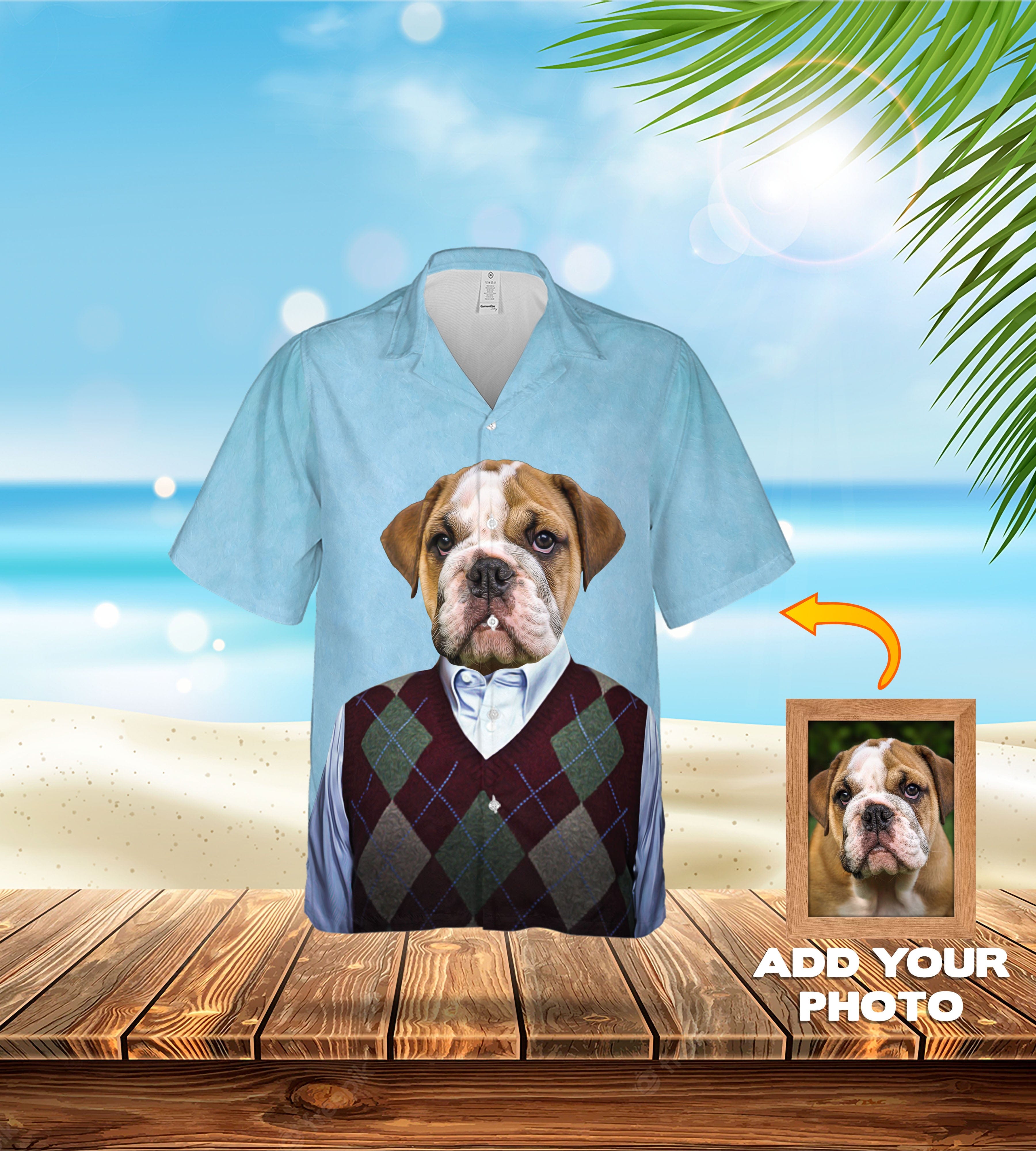 Camisa hawaiana personalizada (Step Doggos: 1 - 4 mascotas)