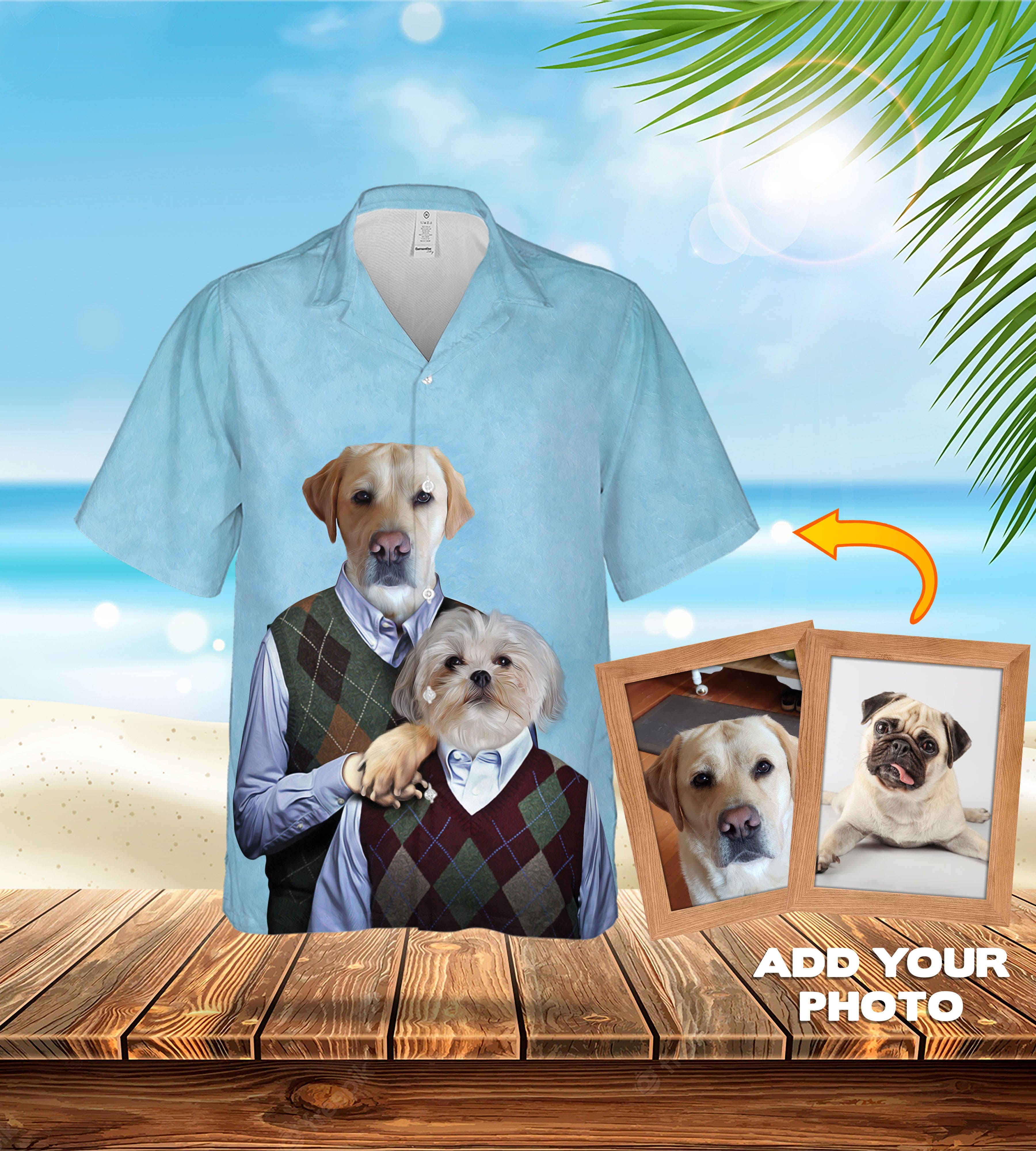 Camisa hawaiana personalizada (Step Doggos: 1 - 4 mascotas)