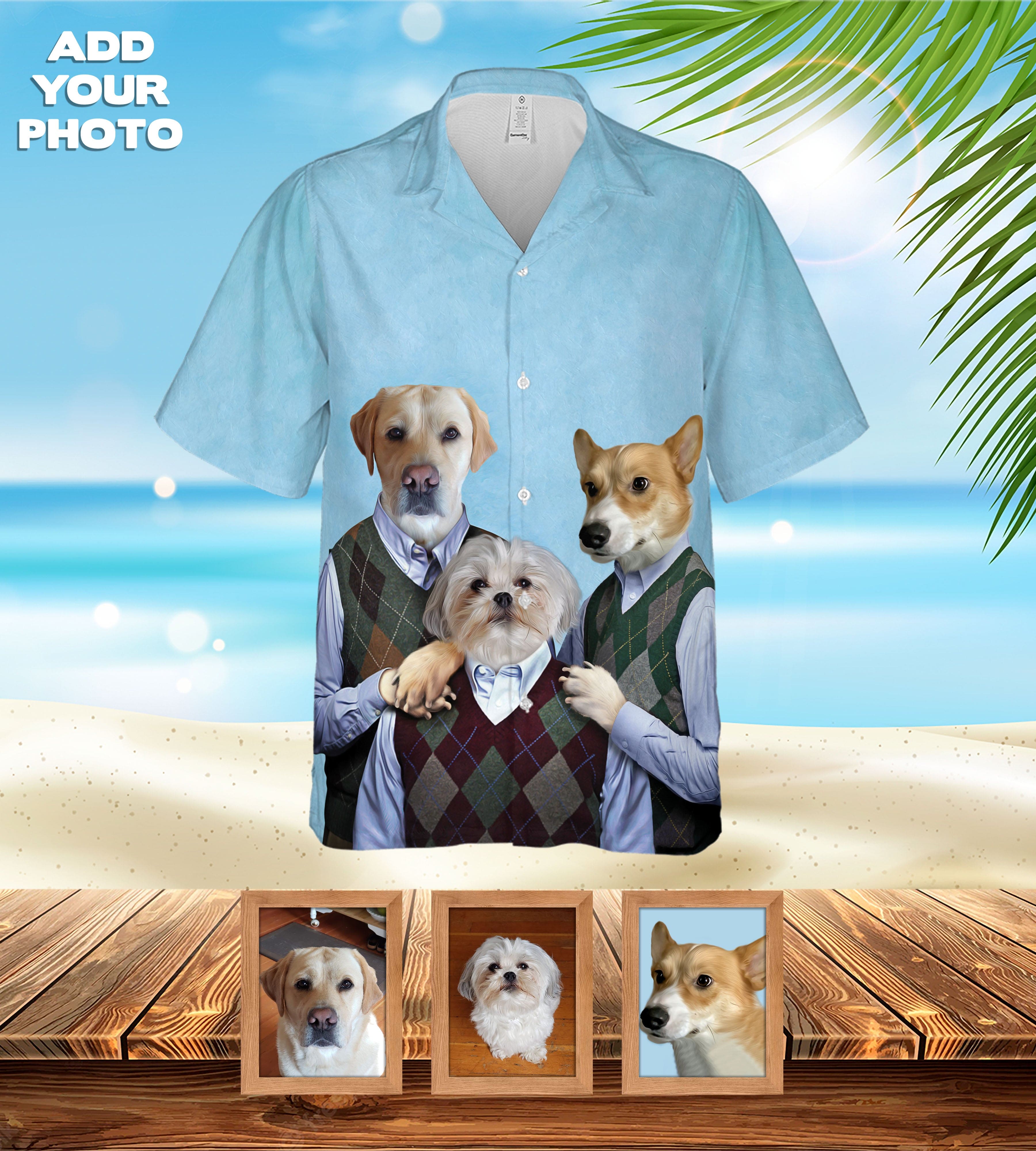 Camisa hawaiana personalizada (Step Doggos: 1 - 4 mascotas)