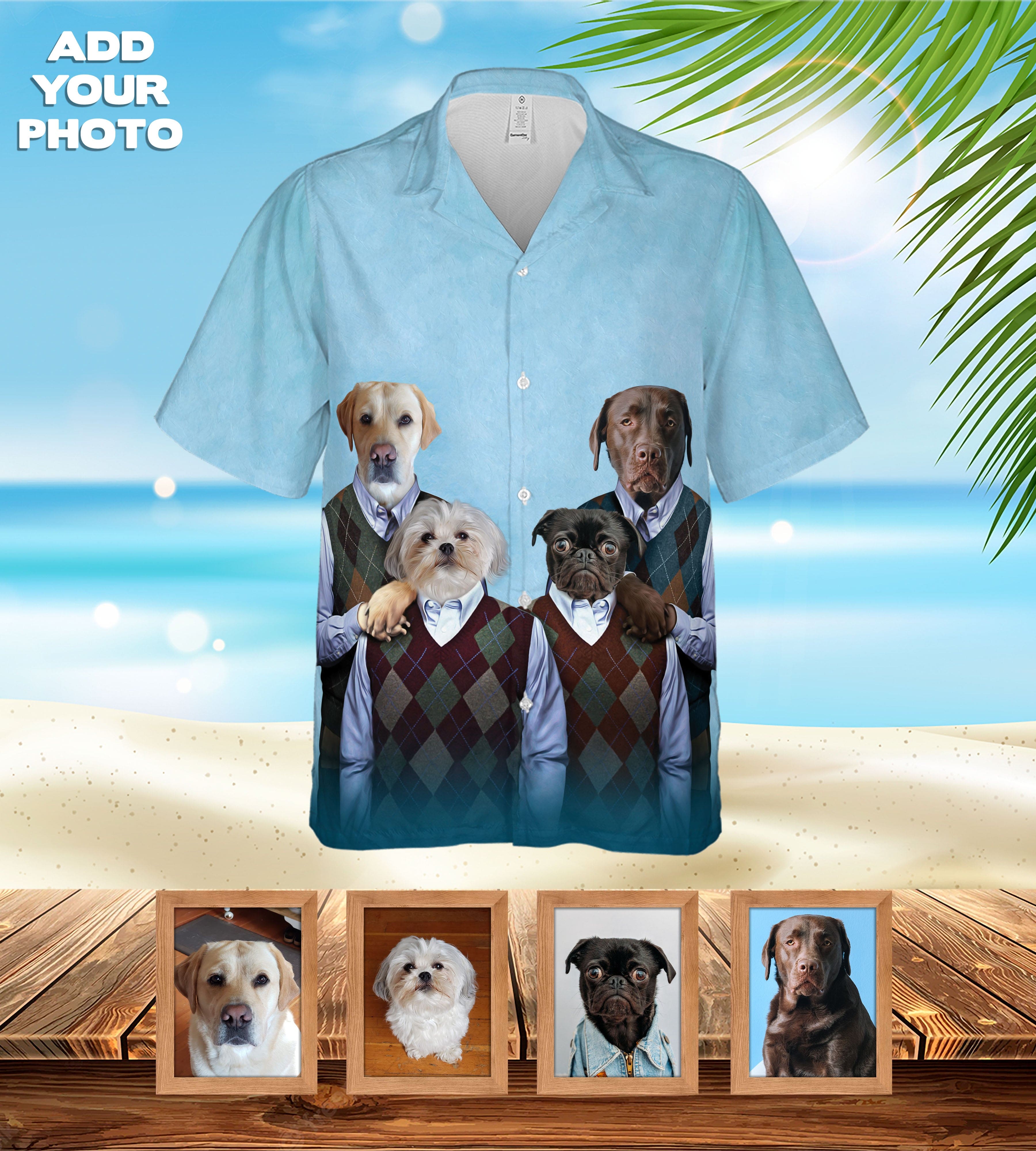 Camisa hawaiana personalizada (Step Doggos: 1 - 4 mascotas)