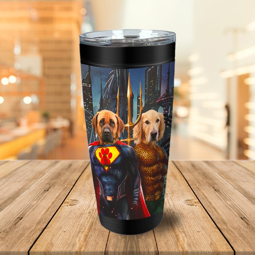 &#39;Superdog &amp; Aquadog&#39; Personalized 2 Pet Tumbler