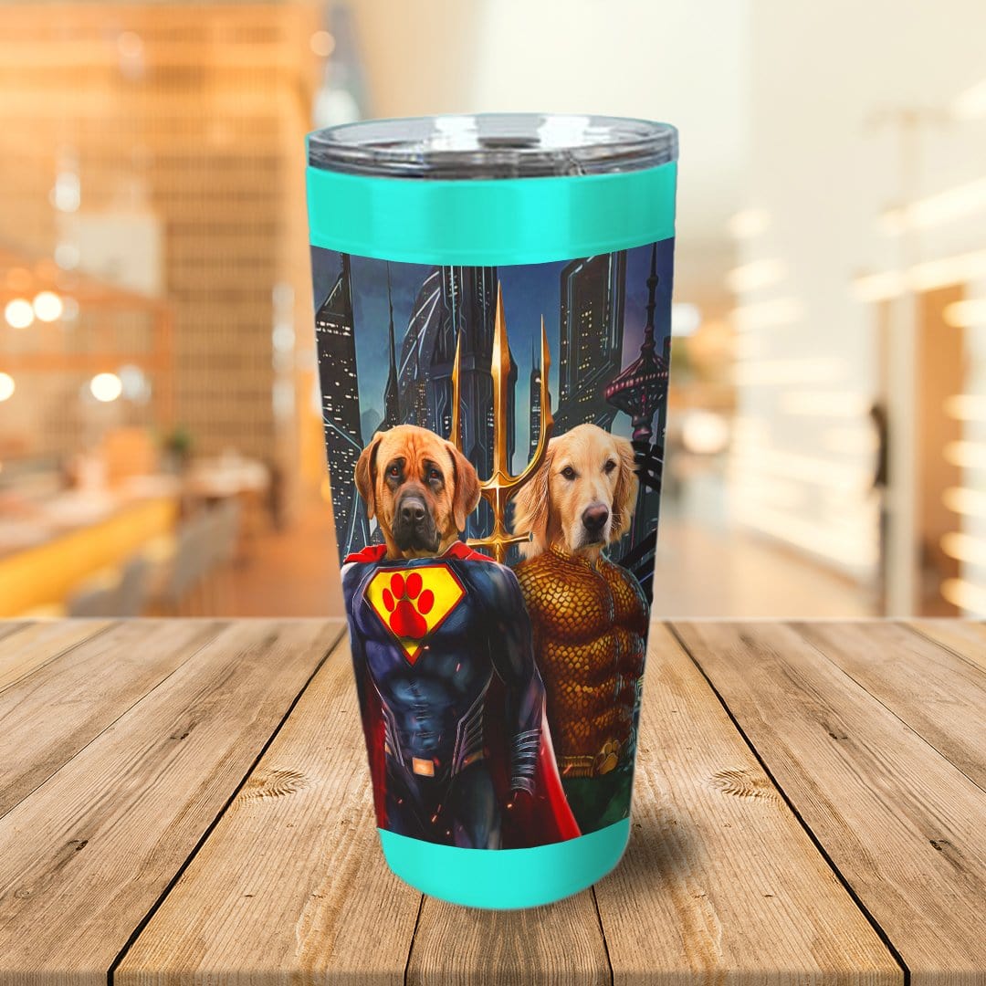 &#39;Superdog &amp; Aquadog&#39; Personalized 2 Pet Tumbler