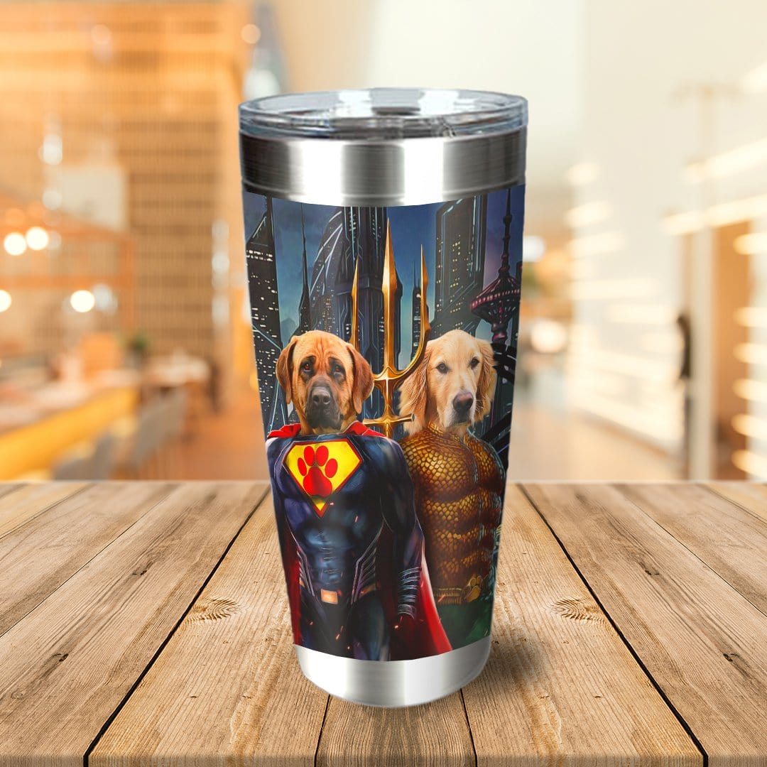 &#39;Superdog &amp; Aquadog&#39; Personalized 2 Pet Tumbler