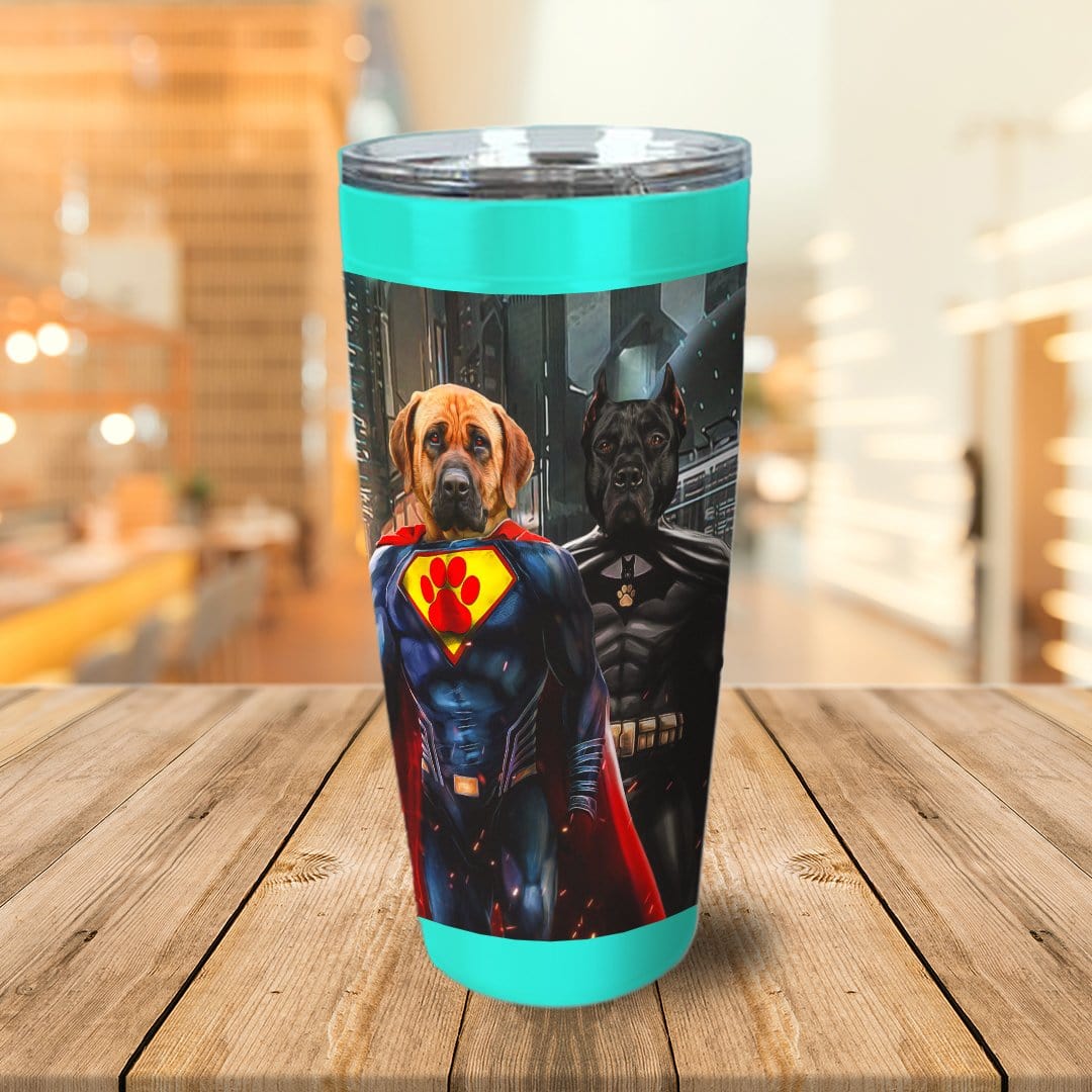 &#39;Superdog &amp; Batdog&#39; Personalized 2 Pet Tumbler