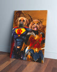 'Superdog & Wonder Doggette' Personalized 2 Pet Canvas