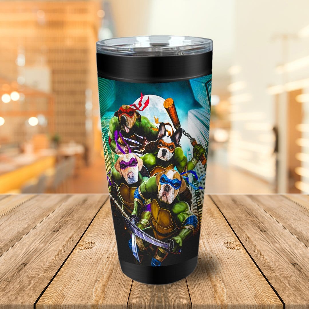 &#39;Teenage Mutant Ninja Doggos&#39; Personalized 4 Pet Tumbler