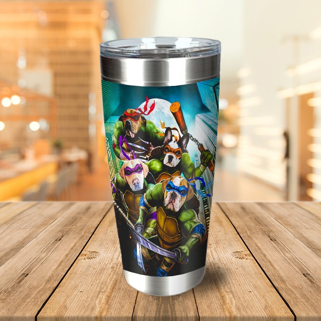 &#39;Teenage Mutant Ninja Doggos&#39; Personalized 4 Pet Tumbler