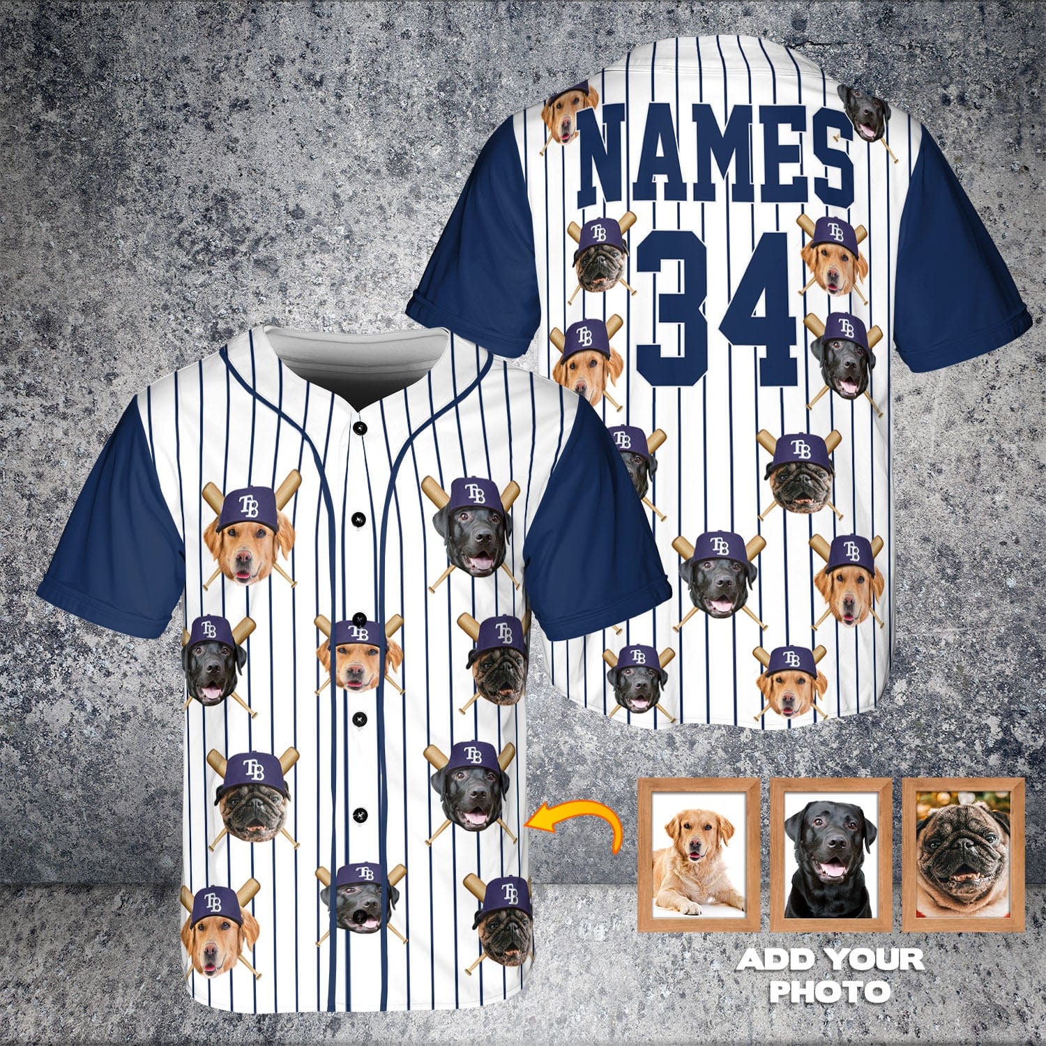 Camiseta de béisbol personalizada de Tampaw Bay Paws