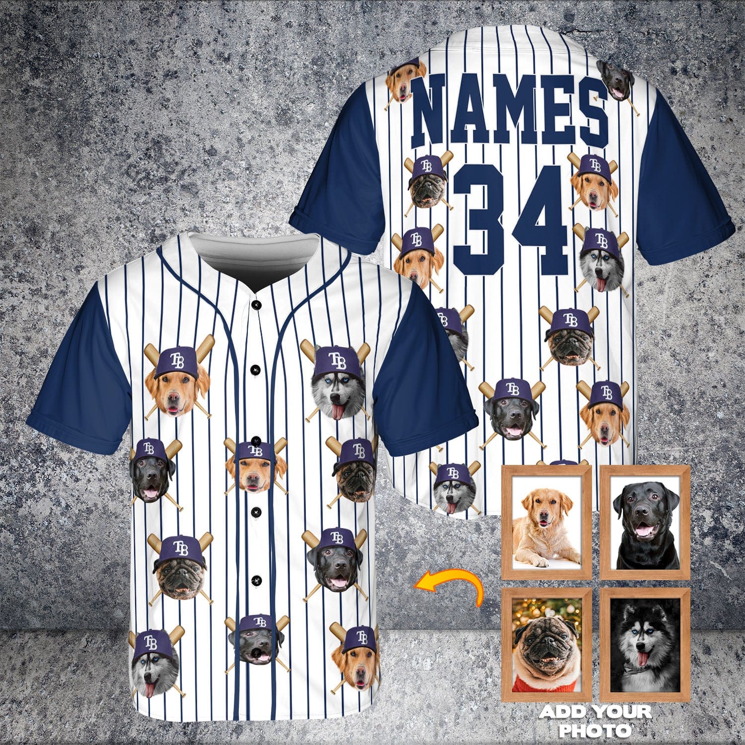 Camiseta de béisbol personalizada de Tampaw Bay Paws