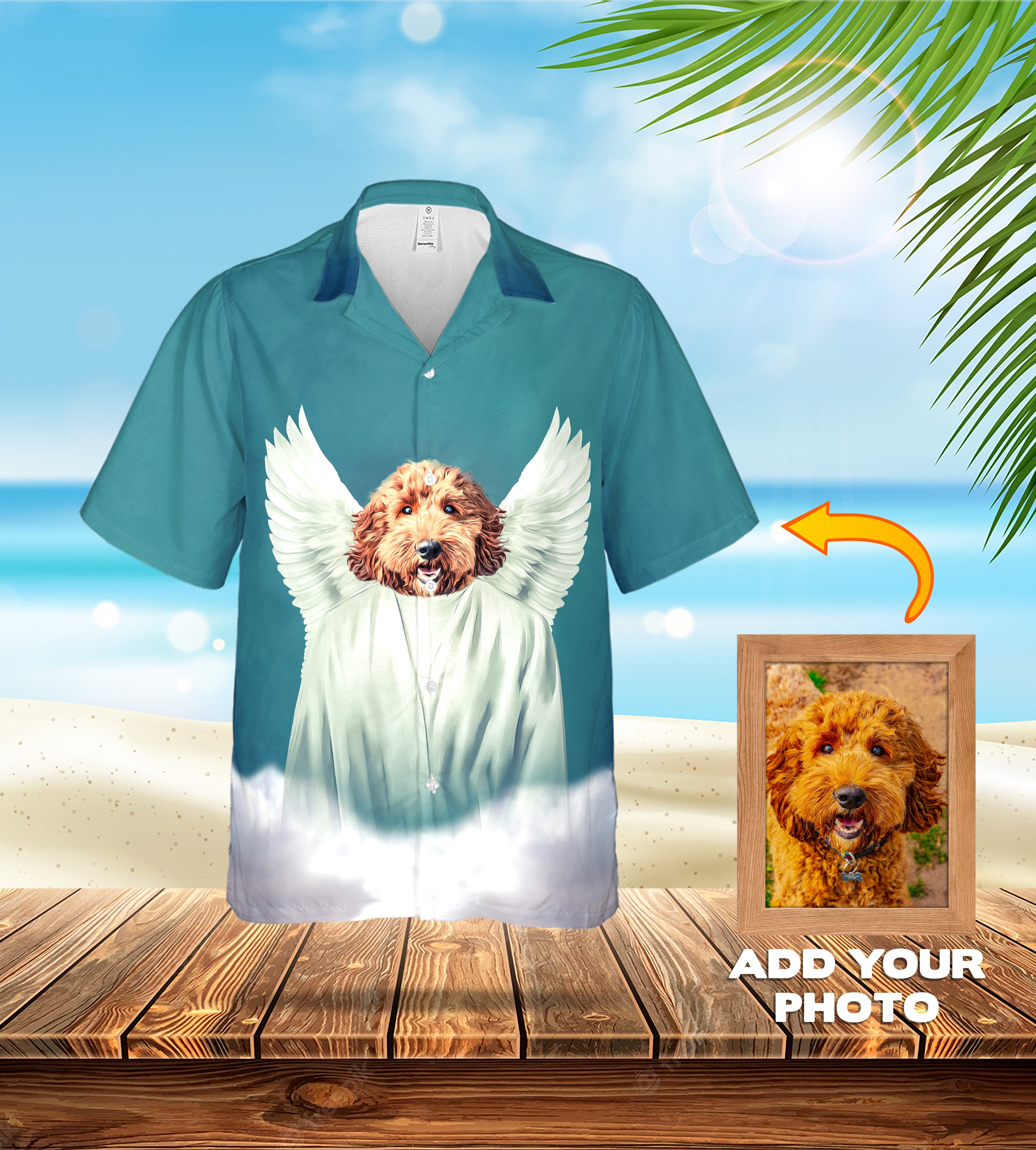 Camisa hawaiana personalizada (El(los) ángel(s): 1 - 4 mascotas)