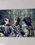 Lienzo personalizado para 3 mascotas 'The Army Veterans'