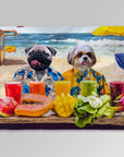 'The Beach Dogs' Personalized 2 Pet Blanket