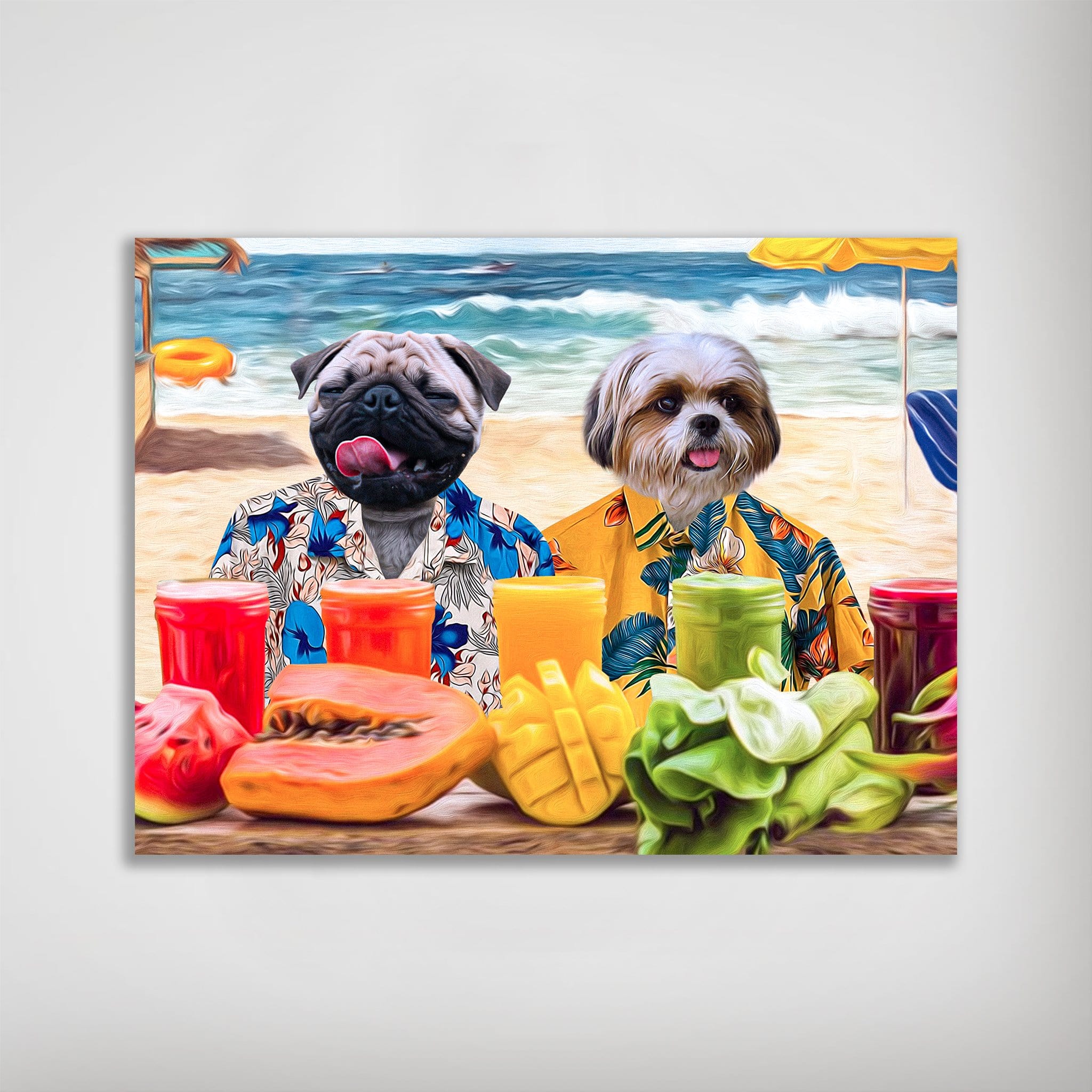 Póster personalizado para 2 mascotas &#39;The Beach Dogs&#39;