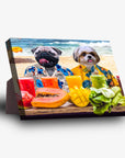 'The Beach Dogs' Personalized 2 Pet Standing Canvas