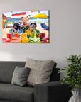 'The Beach Dogs' Personalized 3 Pet Canvas