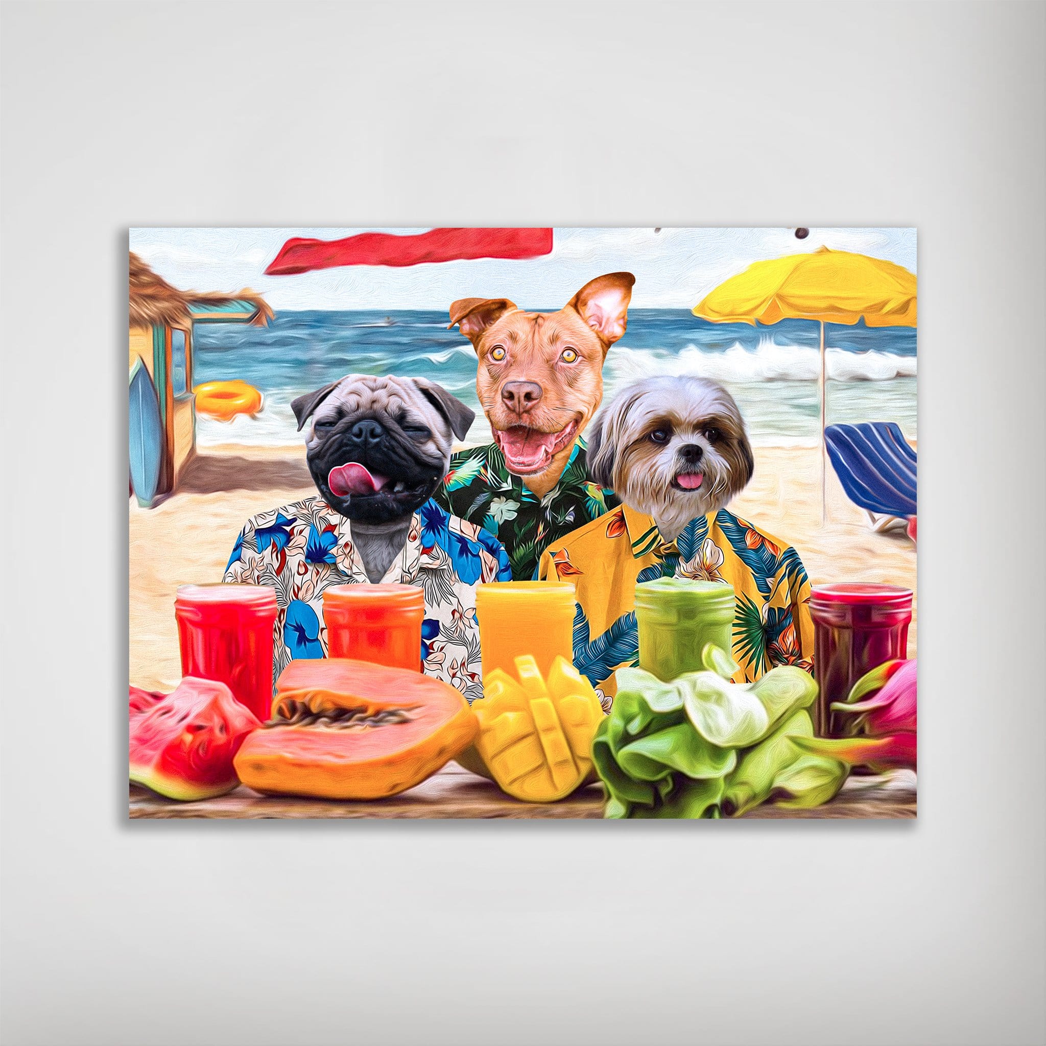 Póster personalizado de 3 mascotas &#39;The Beach Dogs&#39;