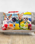 Manta personalizada para 4 mascotas 'The Beach Dogs' 