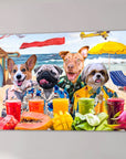 'The Beach Dogs' Personalized 4 Pet Canvas