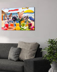 'The Beach Dogs' Personalized 4 Pet Canvas