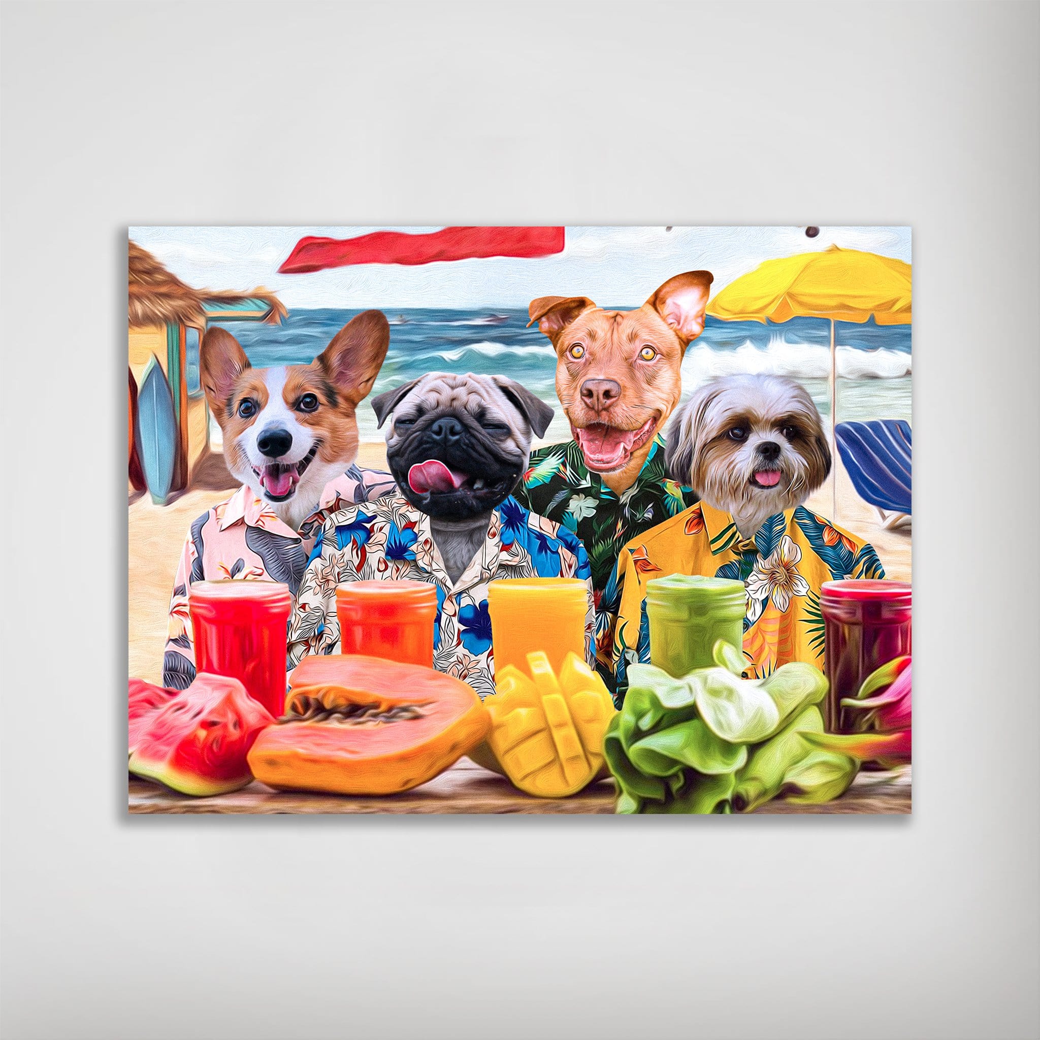 Póster personalizado de 4 mascotas &#39;The Beach Dogs&#39;