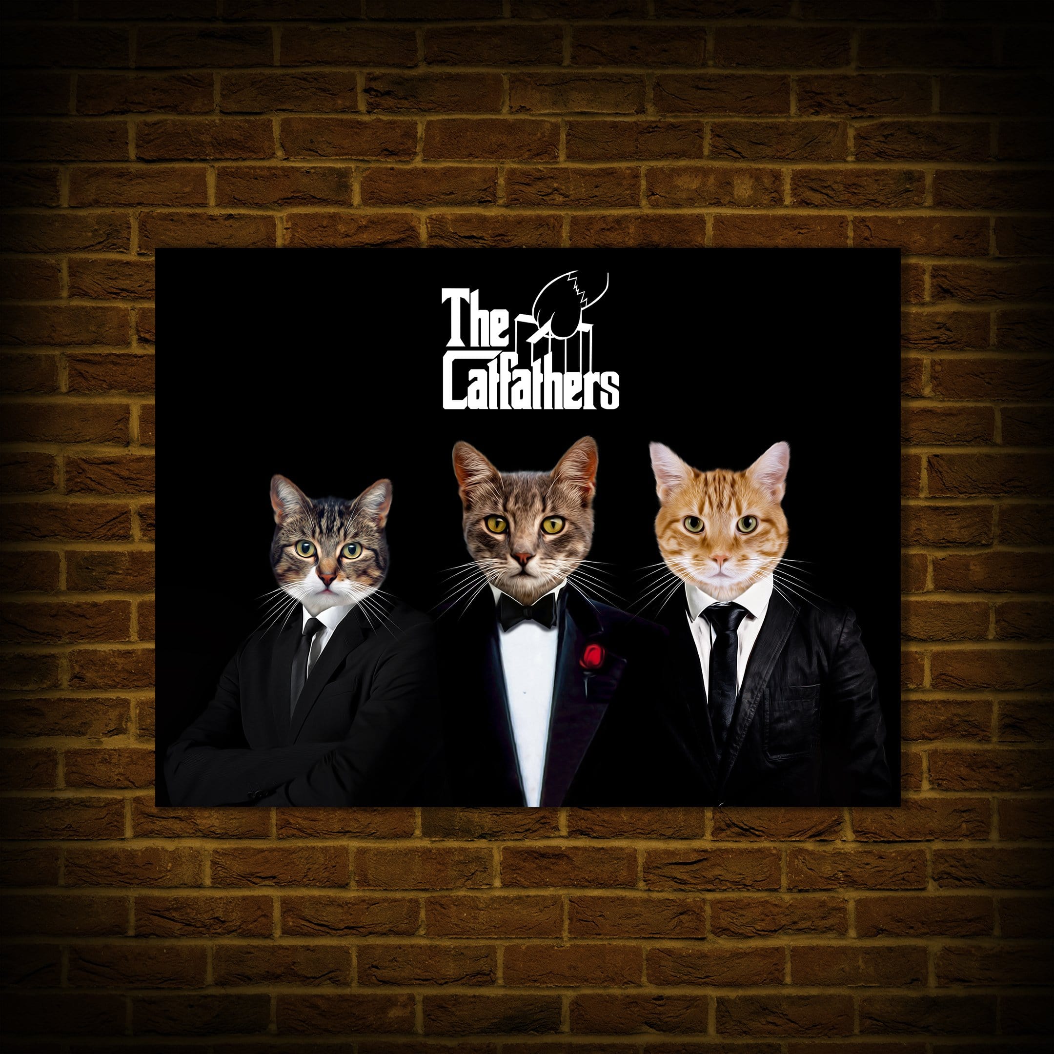 Póster personalizado de 3 mascotas &#39;The Catfathers&#39;