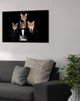 'The Catfathers' Personalized 4 Pet Canvas