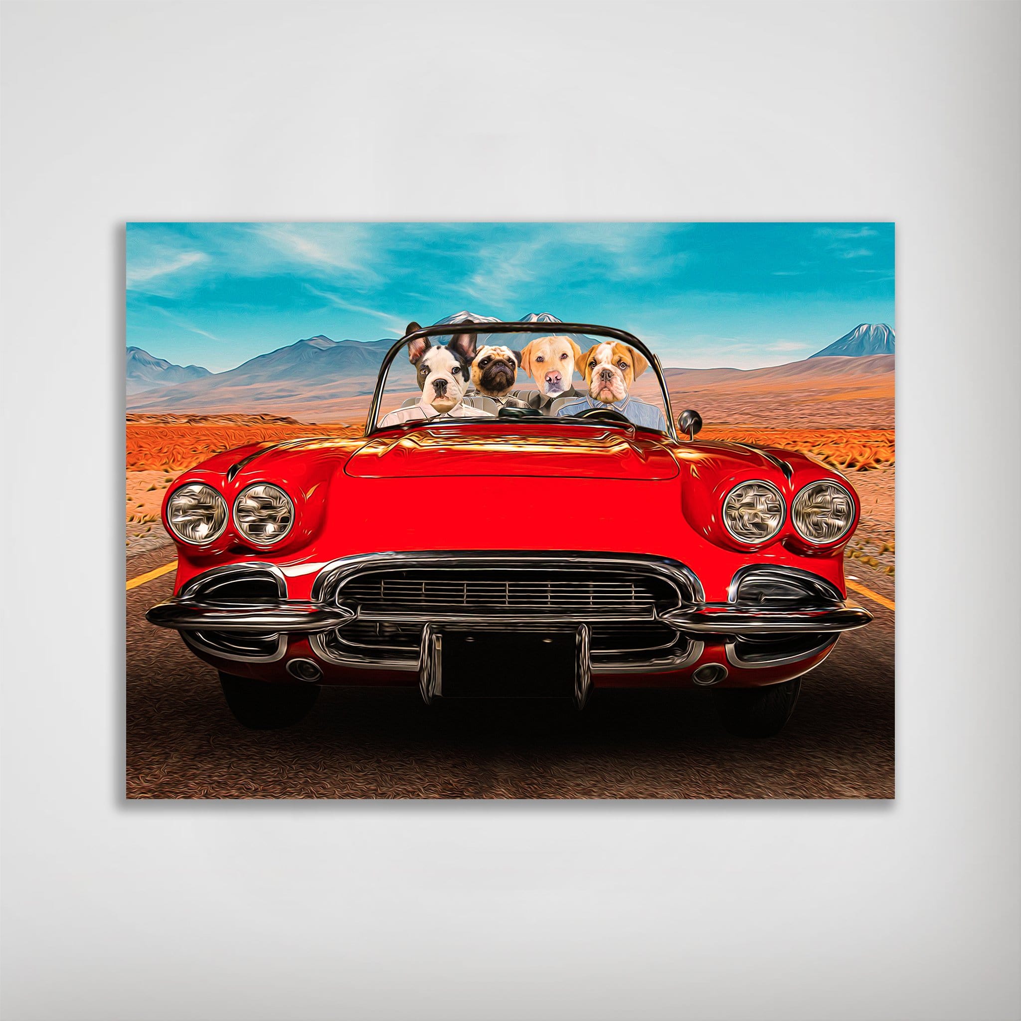 Póster personalizado para 4 mascotas &#39;The Classic Paw-Vette&#39;