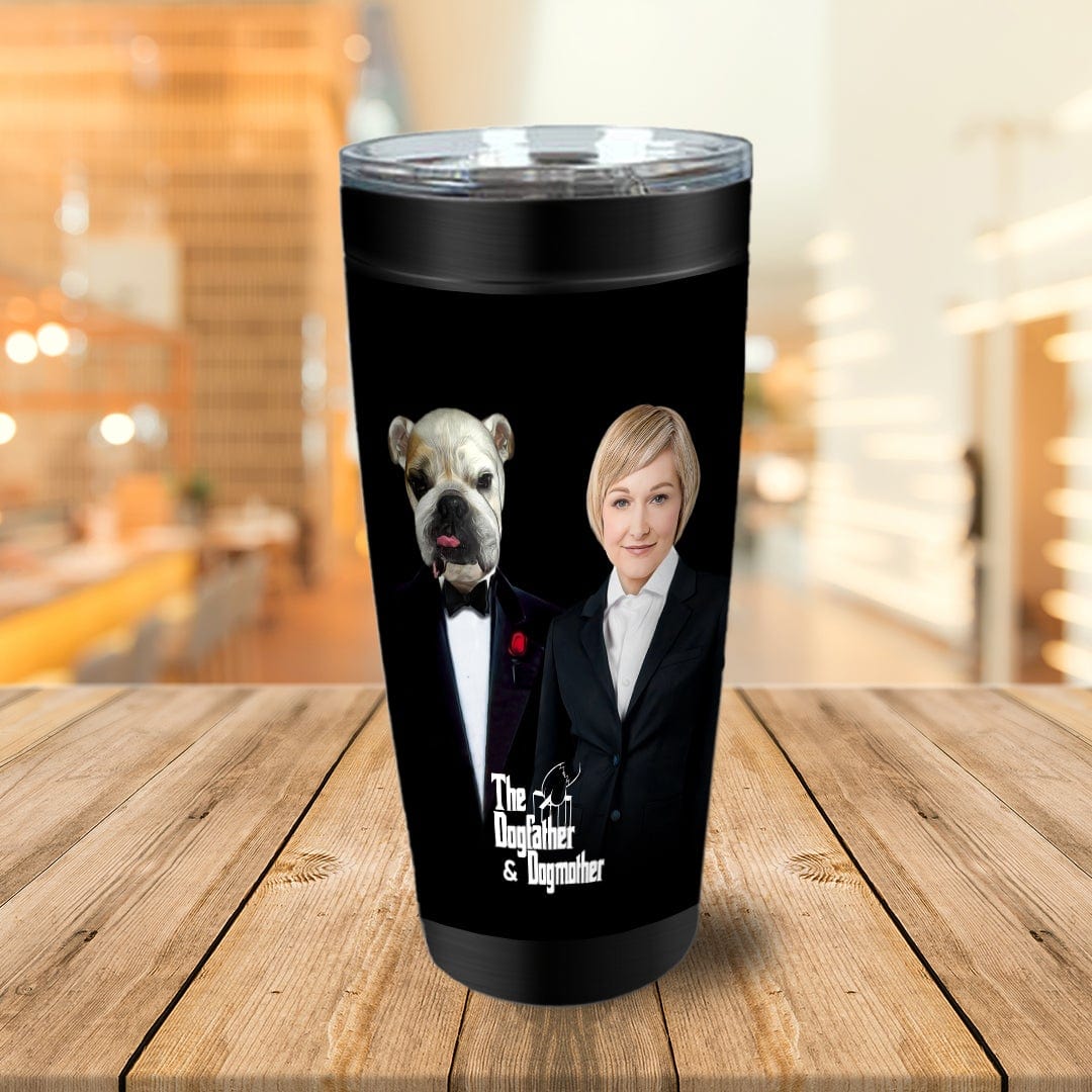 &#39;The Dogfather &amp; Dogmother&#39; Personalized Pet/Human Tumbler