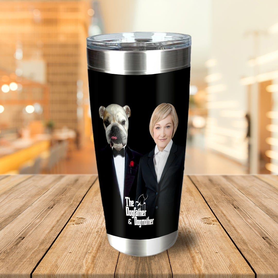 &#39;The Dogfather &amp; Dogmother&#39; Personalized Pet/Human Tumbler