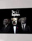 Lienzo personalizado con 3 mascotas 'The Dogfathers'