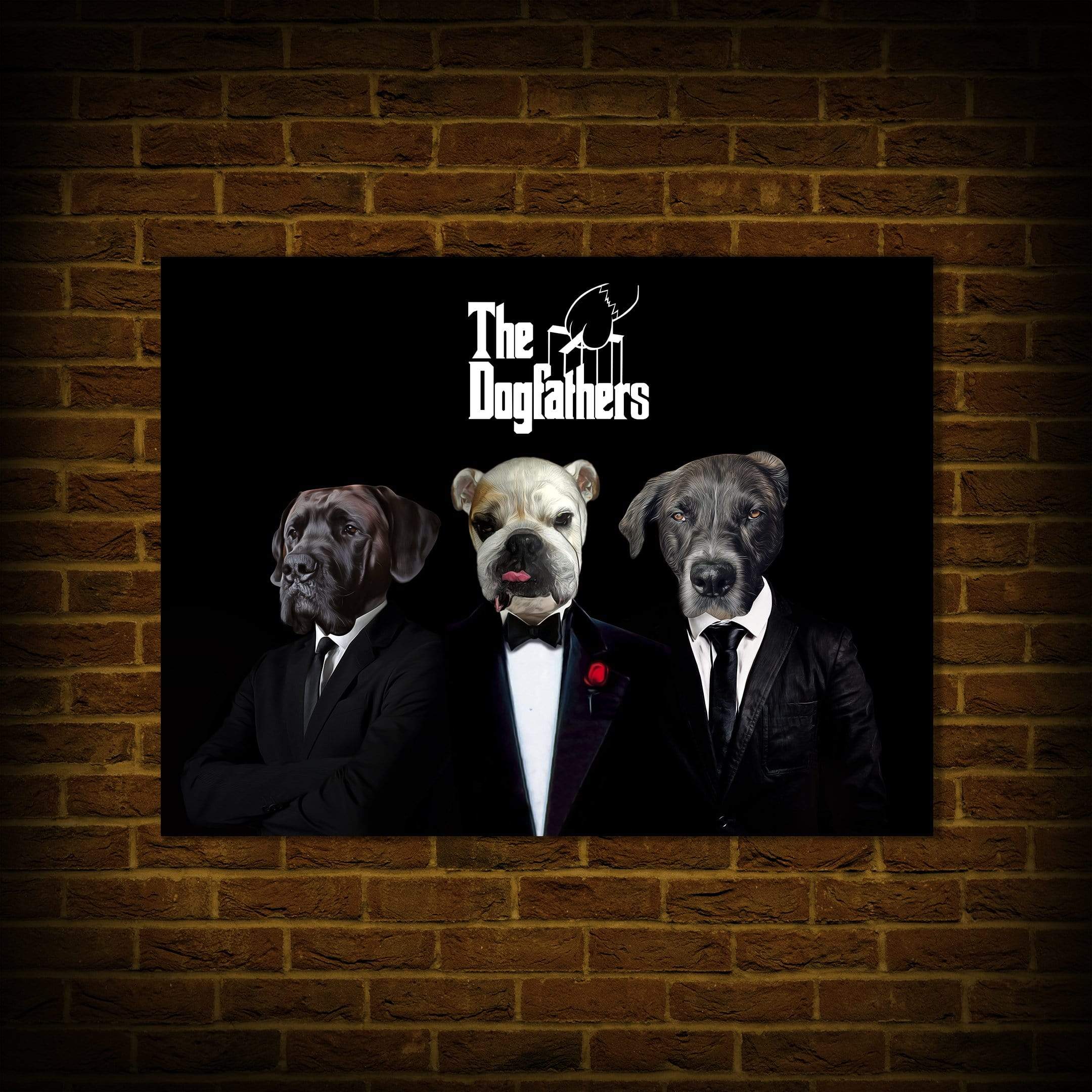 Póster personalizado con 3 mascotas &#39;The Dogfathers&#39;