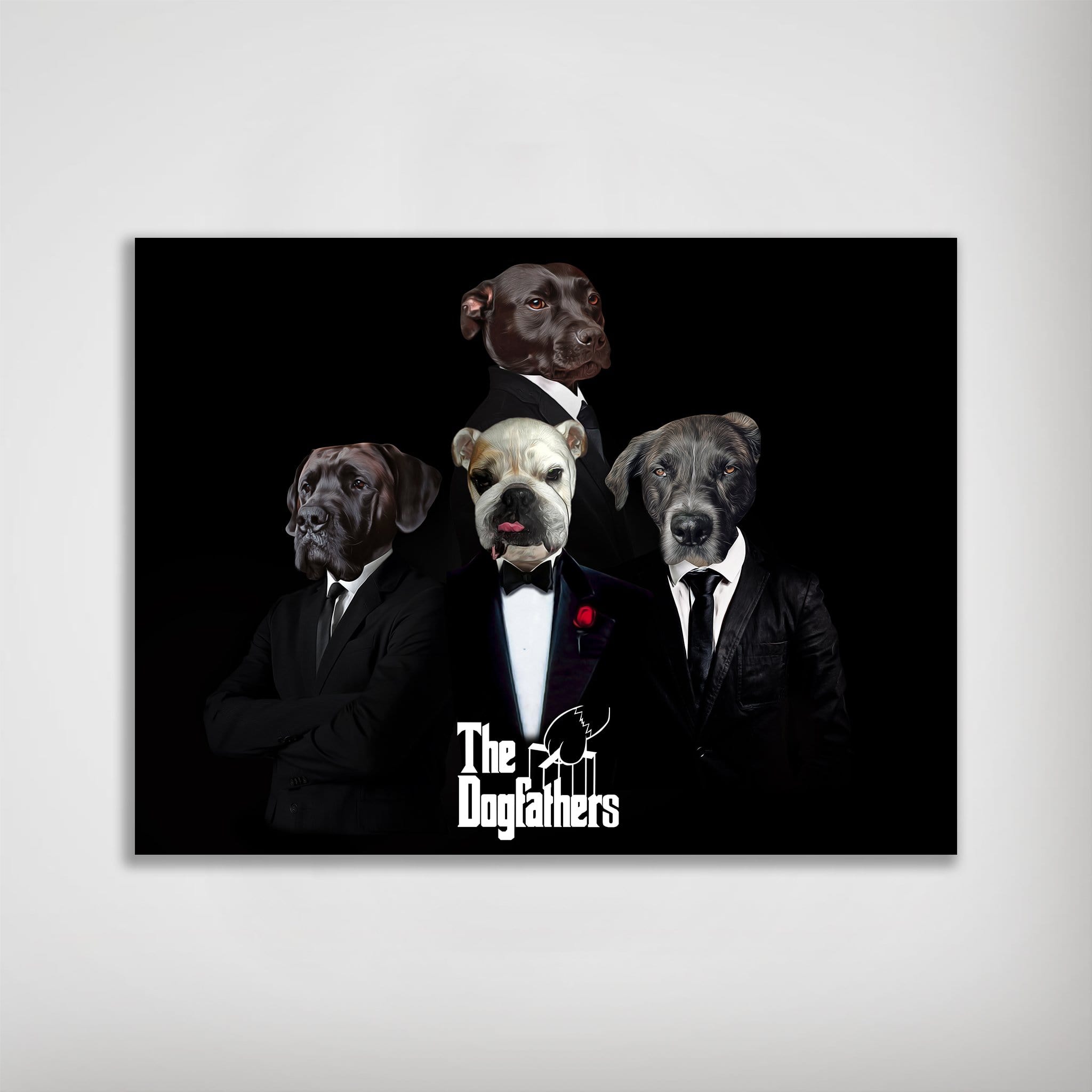 Póster personalizado con 4 mascotas &#39;The Dogfathers&#39;