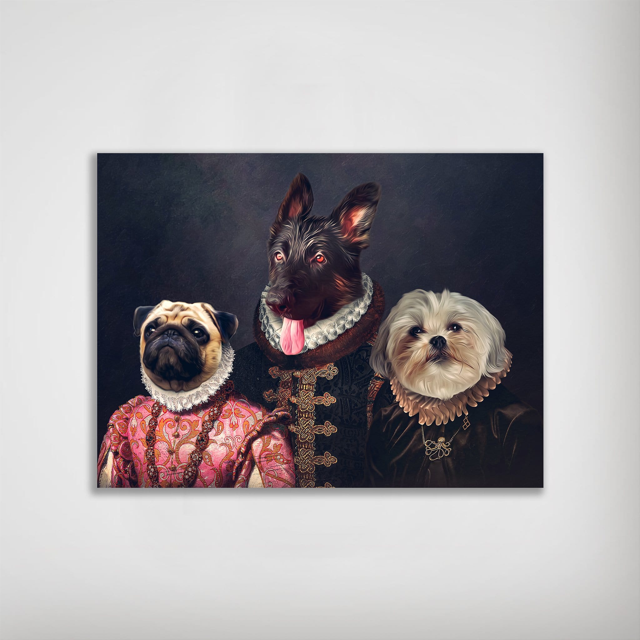 Póster personalizado con 3 mascotas &#39;La familia Duke&#39;