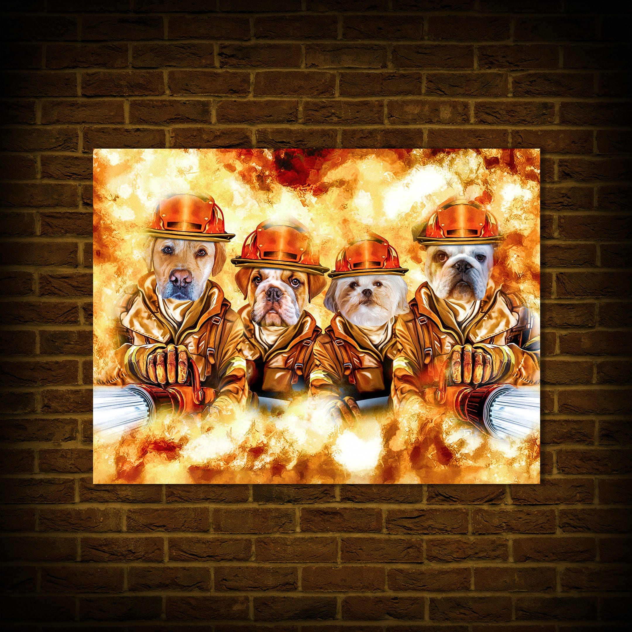 Póster personalizado de 4 mascotas &#39;Los Bomberos&#39;