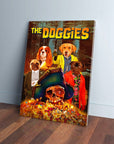 Lienzo personalizado para 4 mascotas 'The Doggies'