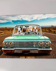 'The Lowrider' Personalized 4 Pet Canvas