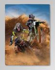 'The Motocross Riders' Personalized 2 Pet Blanket