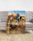 'The Motocross Riders' Personalized 2 Pet Blanket