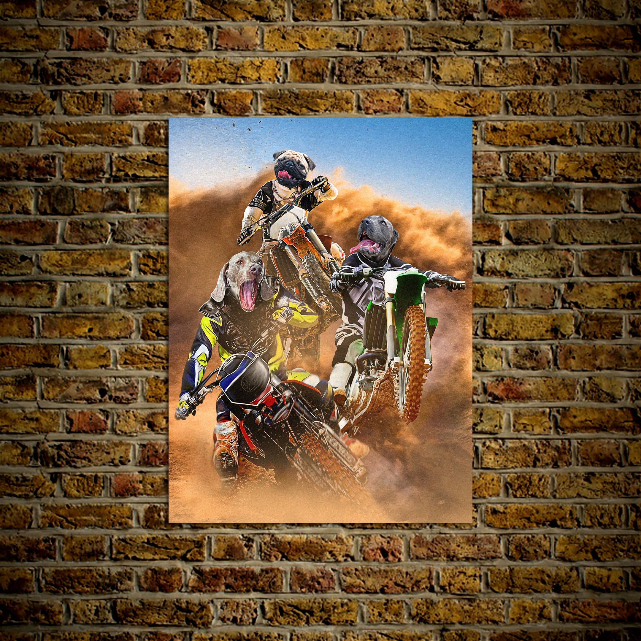 Póster personalizado de 3 mascotas &#39;The Motocross Riders&#39;