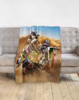 'The Motocross Riders' Personalized 3 Pet Blanket