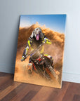 'The Motocross Rider' Personalized Pet Canvas