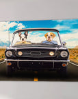 Lienzo personalizado para 2 mascotas 'The Classic Woofstang'