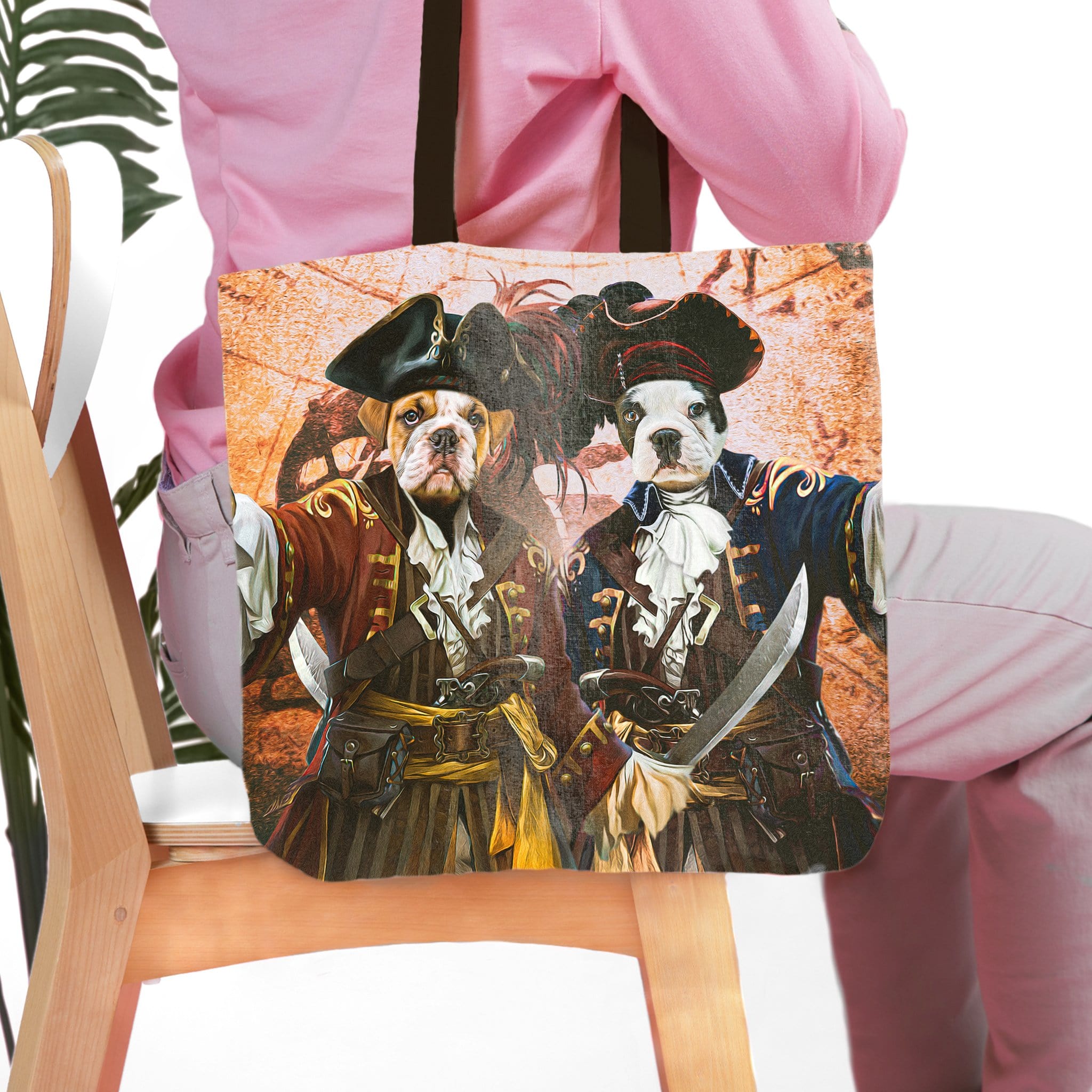 Bolsa Tote Personalizada para 2 Mascotas &#39;Los Piratas&#39;