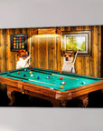 'The Pool Players' Personalized 2 Pet Canvas