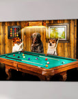 Lienzo personalizado para 3 mascotas 'The Pool Players'