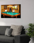 Lienzo personalizado para 3 mascotas 'The Pool Players'