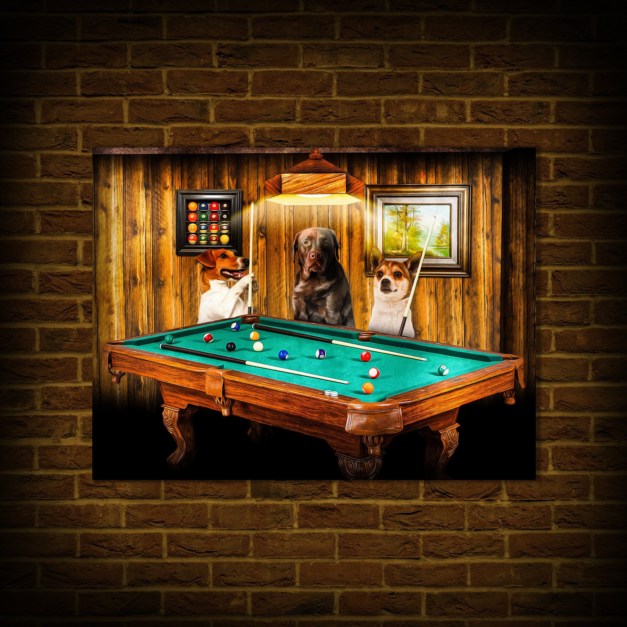 Póster personalizado de 3 mascotas &#39;The Pool Players&#39;