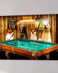 Lienzo personalizado para 4 mascotas 'The Pool Players'